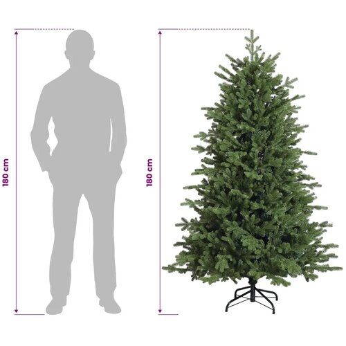 Umjetno božićno drvce s nogom 180 cm PVC i metal Zelena - 180 cm bez LED svjetala Slike