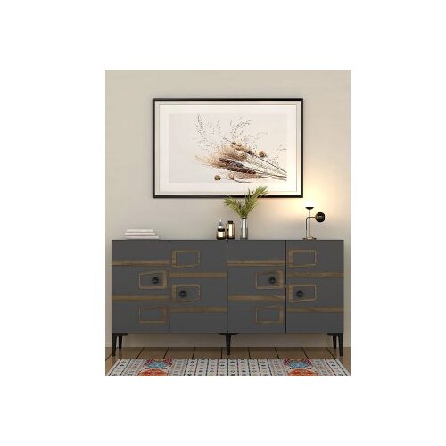 Hanah home Komoda Esta KB150 Anthracite Walnut Cene
