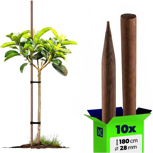KADAX Leseni koli, nabru&scaron;eni, impregnirani koli, 180 cm, podporna palica Fi 28 mm, 10x, (5000362419) Cene
