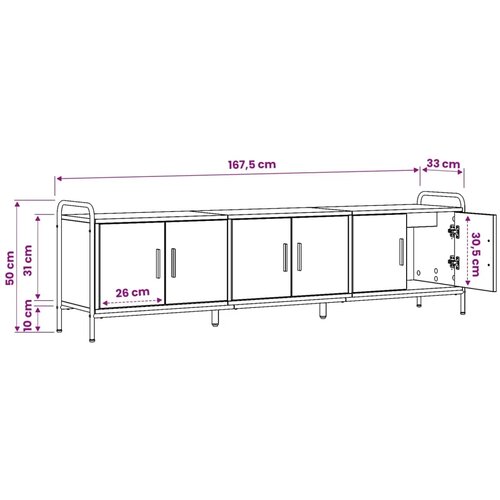  TV ormar 146 x 33 x 50 cm Siva Sonoma Konstruirano drvo - Siva Sonoma 146 x 33 x 50 cm Slike