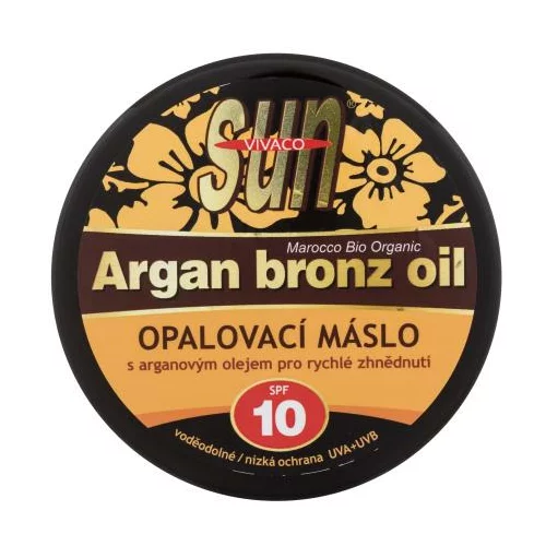 Vivaco Sun Argan Bronz Oil Suntan Butter SPF10 maslo za sončenje z arganovim oljem za hitro porjavitev 200 ml