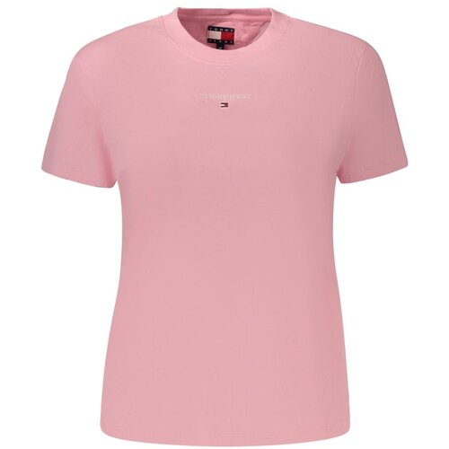 Tommy Hilfiger ženska majica kratkih rukava s vezenim logom roza Slike