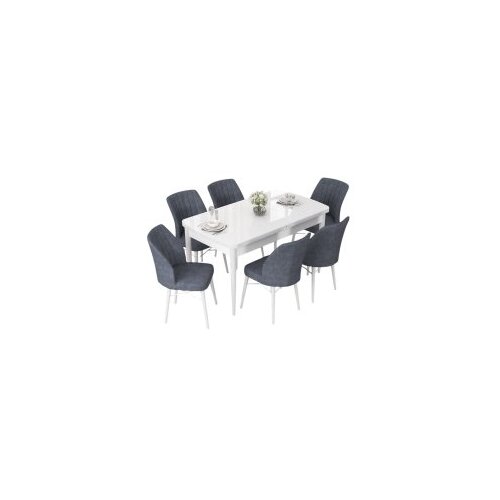 Hanah home set trpezarijski sto i 6 stolica nef white fume Cene