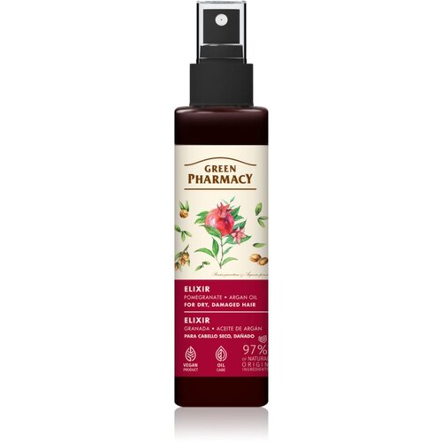 Green Pharmacy Argan Oil &amp;amp; Pomegranate Elixir eliksir bez ispiranja za o&amp;scaron;tećenu i lomljivu kosu 150 ml Slike