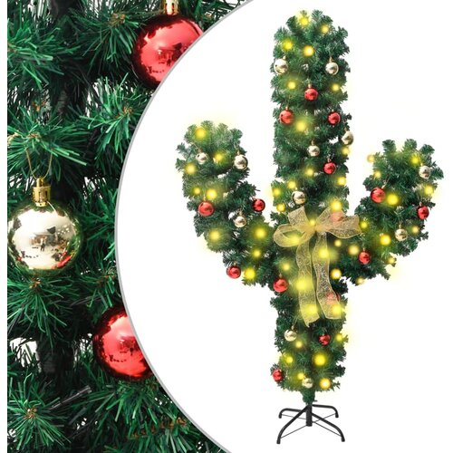 vidaXL Božićni kaktus sa stalkom i LED žaruljama zeleni 180 cm PVC Cijene