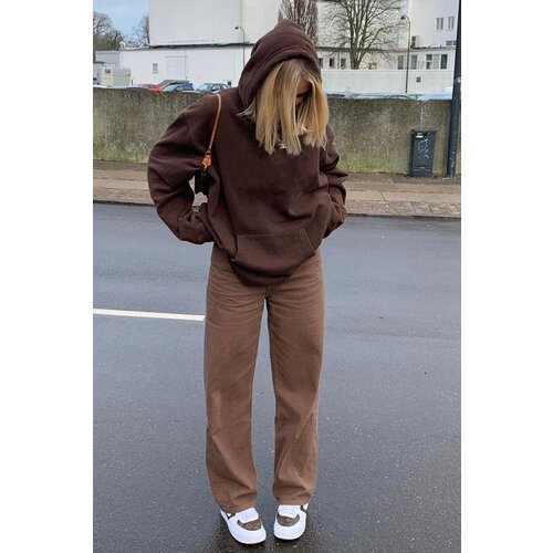 Madmext Mad Girls Brown Palazzo Jeans Slike