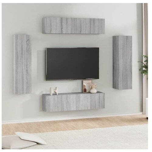 vidaXL 6-dijelni set TV ormarića sivog sonome konstruirano drvo Cijene