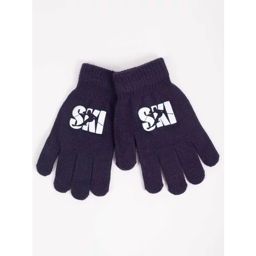 Yoclub Kids's Gloves RED-0012C-AA5A-026 Navy Blue