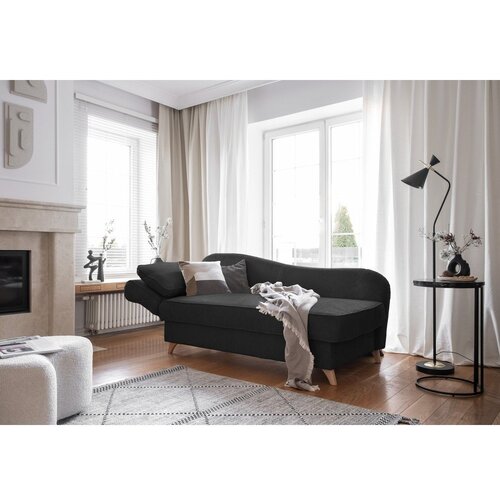 Miuform Antracitno siv ležalnik iz rebrastega žameta (levi kot) Chic Charlotte &amp;ndash; Slike