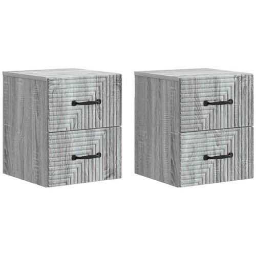  Stenski nočni omarici 2 pcs Siva Sonoma 34,5 x 33 x 40 cm, (5000209910) Cene