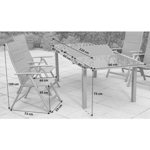 Gardenson vrtna garnitura taviano, 5-Delno, rjava Slike