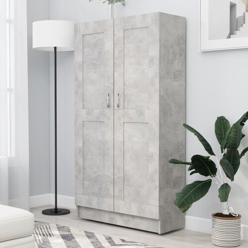 VidaXL Knjižna omara betonsko siva 82,5x30,5x150 cm iverna plo&amp;scaron;ča Slike