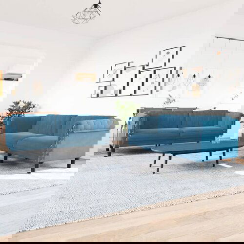 VidaXL 2-dijelni set sofa plavi bar&amp;scaron;unasti Slike
