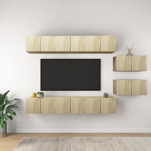 TV ormarići 8 kom boja hrasta sonome od konstruiranog drva Cijene