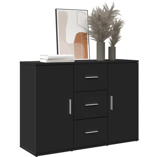 VidaXL Komoda črna 90,5x29,5x65 cm inženirski les Slike