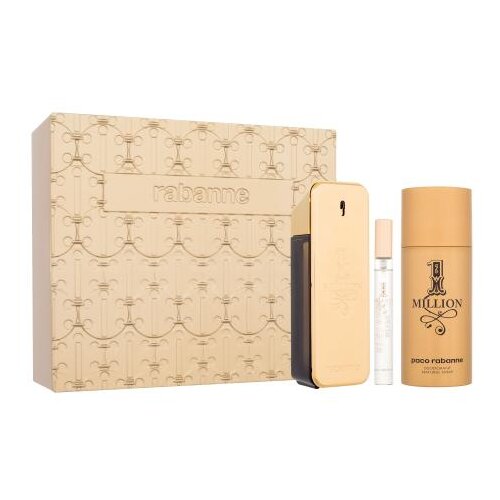 Paco Rabanne 1 Million set: EDT 100 ml + dezodorans 150 ml + EDT 10 ml za mu&amp;scaron;karce Slike