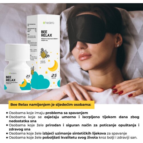 Hedera Bee Relax, prirodna pomoć za kvalitetan i zdrav san, 25 kapsula Slike