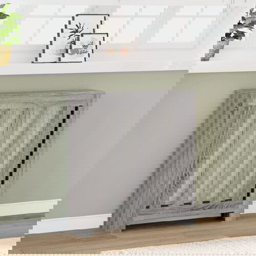 vidaXL Pokrov za radiator siv sonoma 78x20x82 cm inženirski les Cene