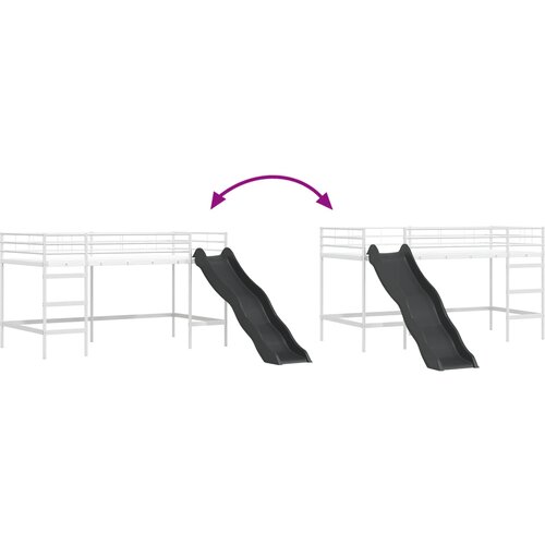  Krevet na kat za djecu s toboganom Jednobojno Bijela i antracit 107 x 200 cm Slike