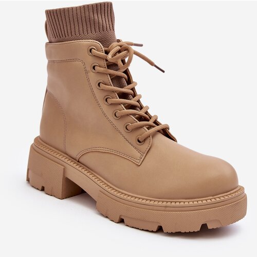 Boto Women's ankle boots with sock in beige by Rivella Cene