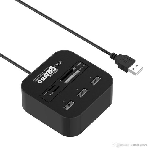  JWD-U35 USB HUB + čitač kartica 2u1, USB Povezivanje, Crni Cene