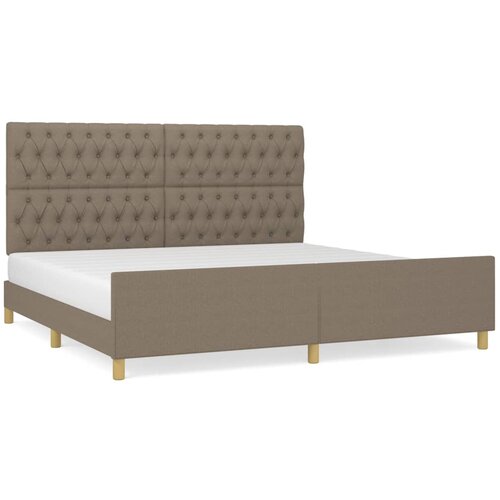 Maison Chic Posteljni okvir - Dvoposteljna postelja - Zakonska postelja z vzglavjem taupe 200x200 cm blago-J6138, (21774905) Slike