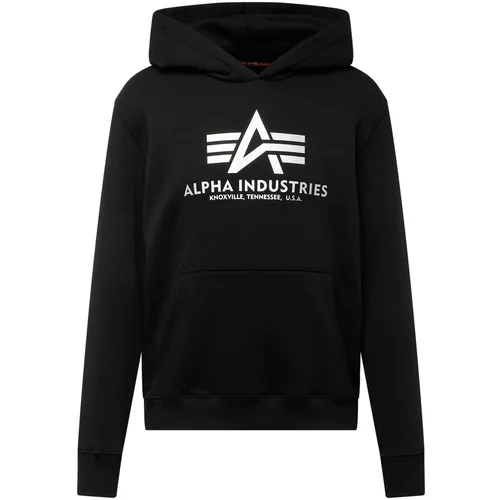Alpha Industries Sweater majica crna / bijela