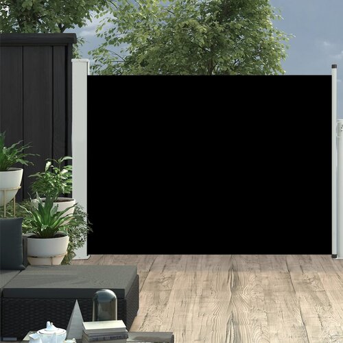 vidaXL Zložljiva stranska tenda za teraso 100x500 cm črna Cene