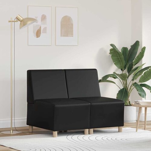 vidaXL kavčni stoli 2 pcs črna 55 x 74 x 82 cm umetna koža Cene