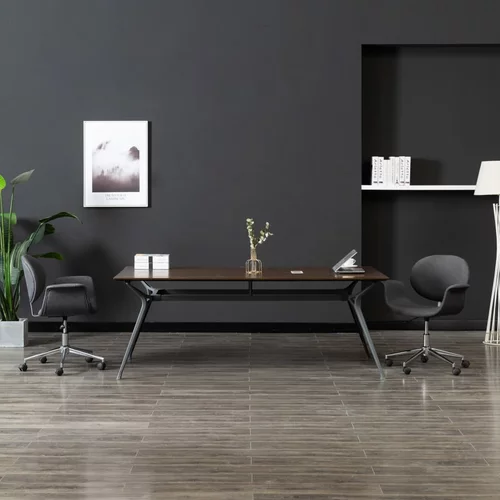 vidaXL Vrtljiv jedilni stol sivo blago