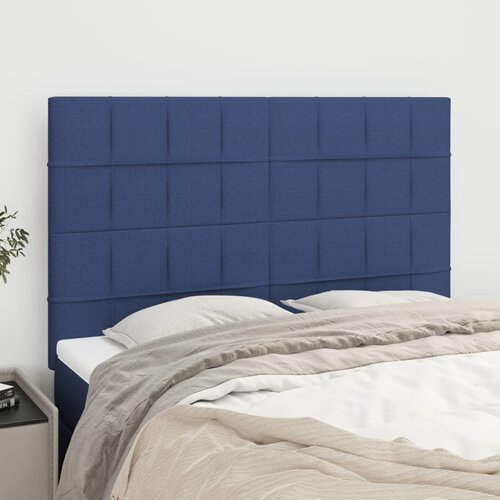 vidaXL Posteljno vzglavje 4 kosa moder 72x5x78/88 cm blago Cene