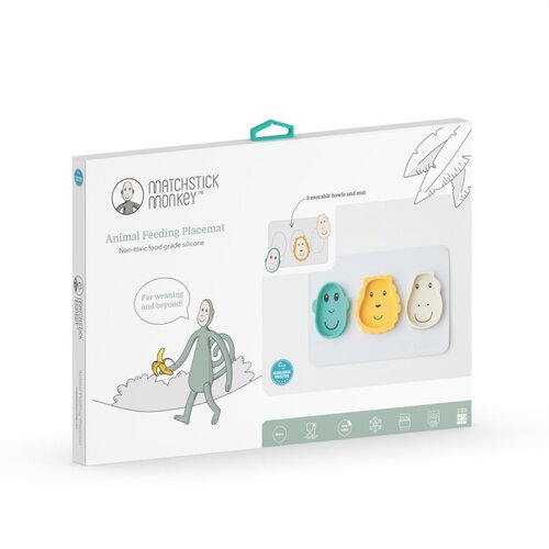 Matchstick monkey Animal Snack Mat komplet pribora za jelo Monkey, Lion & Giraffe(za djecu) Cijene