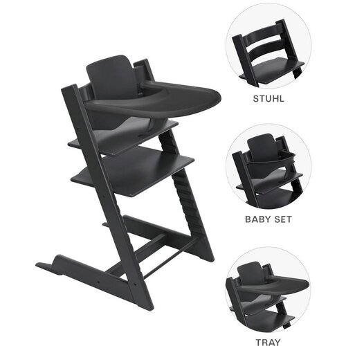 Stokke dječja stolica tripp trapp&amp;reg; 3u1 bundle black + pladanj black Slike