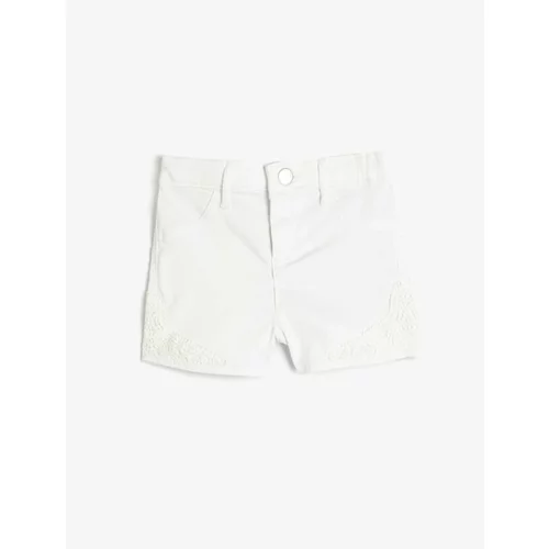 Koton Girls' Shorts Crochet Lace Detailed with Pockets Cotton Blend.