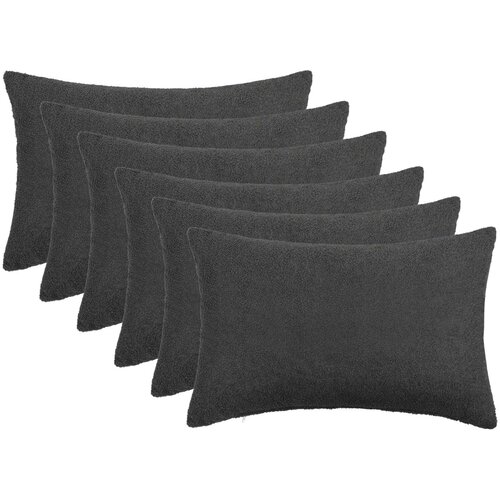  Presvlaka za jastuk 6 pcs HEERLEN Tamnosiva 30 x 50 cm Bouclé Cene