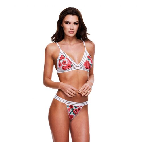 Baci Lingerie Dvodelni cvetličen set s čipko Baci, bel Cene