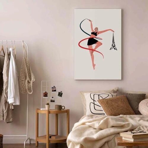  Slika - Rhythmic Gymnastics - Illustration of a Woman With a Ribbon 40x60 Standard Slike