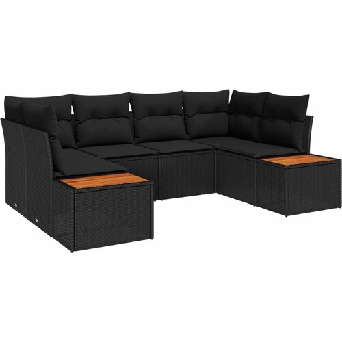  Sjedeća garnitura za vrt 6 kom. Crna poliratan 234 x 154 x 69 cm Slike