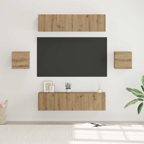 vidaXL Set TV komoda 6 pcs hrast artisan Srednja 30.5 x 30 x 30 cm Cijene