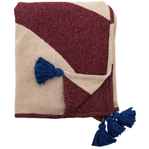 Bloomingville Crvena/bež deka od recikliranog pamuka 130x160 cm Cimmi &amp;ndash; Slike