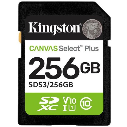  Micro SD card Kingston 256 GB SDCS3/256GB Class10 Canvas Select Plus SD adapter;100MBs Read,Class 10 UHS-I Cene