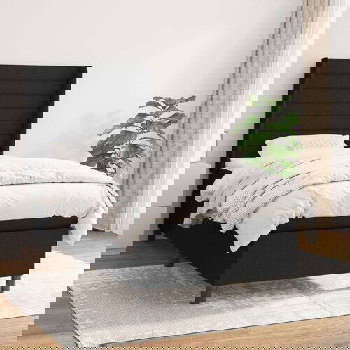  S oprugama i madracem crni 100 x 200 cm od tkanine Cijene