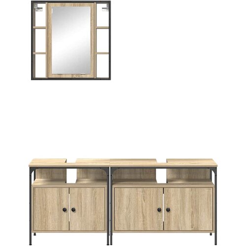  Set namje&amp;scaron;taja za kupaonicu 3 kom. Smeđa 80 x 30 x 60 cm Slike