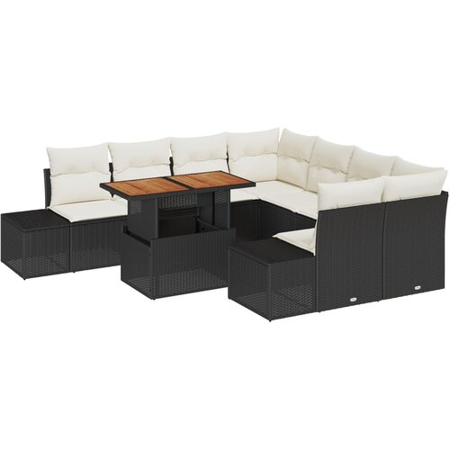 vidaXL set vrtne sedežne garniture Set 9 Črna Ratan, (22065103) Cene