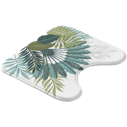 Douceur d int&amp;eacute;rieur Bijela/zelena kupaonska prostirka za WC 45x45 cm Panazio &amp;ndash; Slike