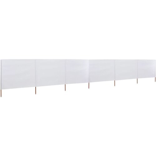 VidaXL 6-panelni vetrobran tkanina 800x80 cm bel Slike