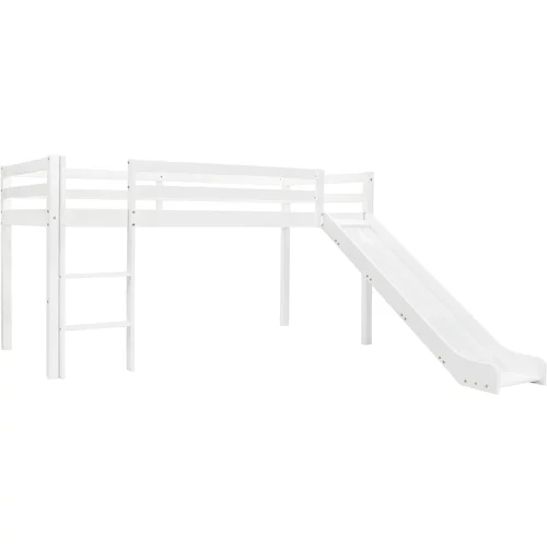 vidaXL Dječji krevet na kat s toboganom i ljestvama borovina 97x208 cm