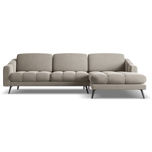 Makamii Bež žametna kotna sedežna garnitura (desni kot) Nalu – Cene