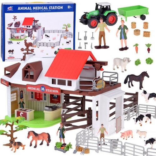  Set za veterinarsku stanicu životinja - 102 elementa Farme: Traktori, životinje, dodaci! Slike