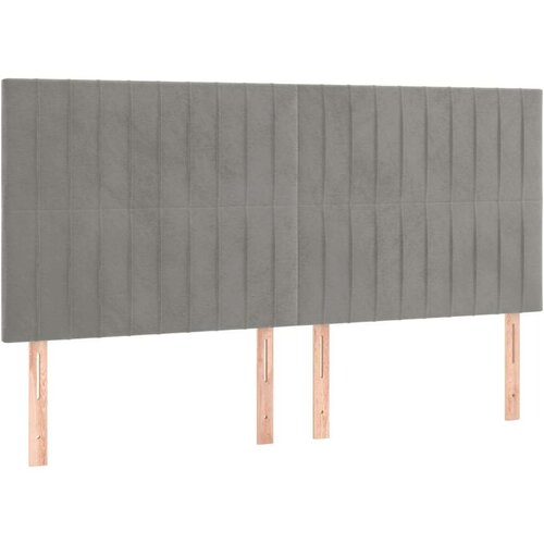  Uzglavlje 4 kom svjetlosivi 100x5x78/88 cm bar&amp;scaron;unasta Slike